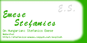 emese stefanics business card